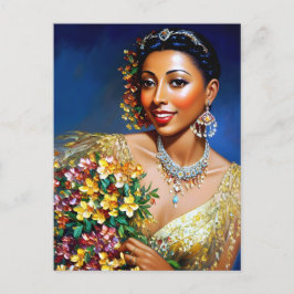 Josephine Baker Floral Art Briefkaart