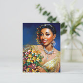 Josephine Baker Floral Art Briefkaart (Staand voorkant)