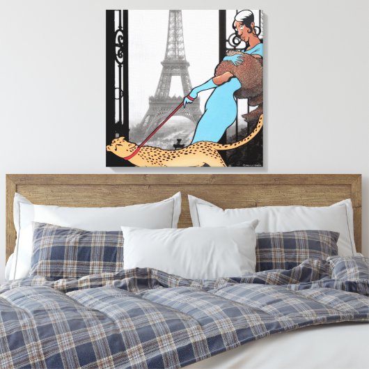 Josephine Baker gewikkeld canvas print (Insitu (Slaapkamer))