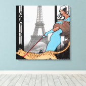 Josephine Baker gewikkeld canvas print (Insitu (Houten vloer))