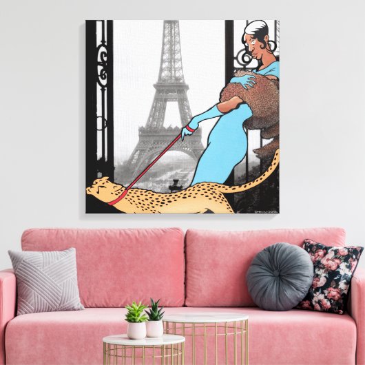 Josephine Baker gewikkeld canvas print (Insitu (Woonkamer))
