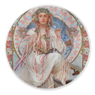 Josephine Crane Bradley als Lavia door Alphonse Mu Keramische Knop
