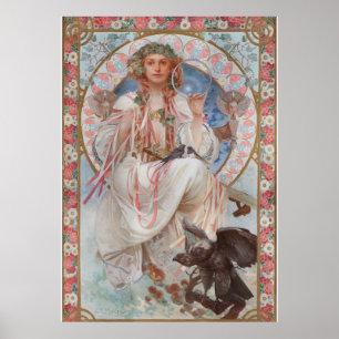 Josephine Crane Bradley als Lavia door Alphonse Mu Poster