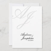 Josephine Klassieke Eenvoudige Trouw Uitnodiging (Achterkant)