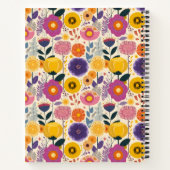 Josephine Kleurrijke Paarse en Gele Moderne Bloeme Notitieboek (Achterkant)