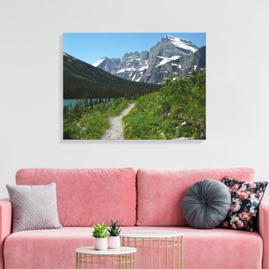 Josephine Lake Trail met Mount Guild bij Glacier Canvas Afdruk (Insitu (Woonkamer))