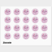 Josephine Name Floral Custom Flower Roos Ronde Sticker (Vel)