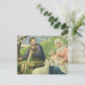 Joseph's Workshop met Mary en Baby Jesus Briefkaart (Staand voorkant)