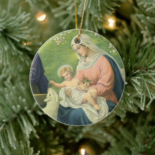 Joseph's Workshop met Mary en Baby Jesus Keramisch Ornament (Boom)