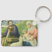 Joseph's Workshop met Mary en Baby Jesus Sleutelhanger (Voorkant)