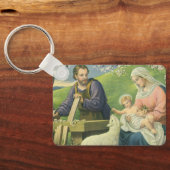 Joseph's Workshop met Mary en Baby Jesus Sleutelhanger (Achterkant)