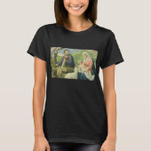 Joseph's Workshop met Mary en Baby Jesus T-shirt (Voorkant)
