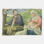 Joseph's Workshop met Mary en Baby Jesus Theedoek (Horizontaal)