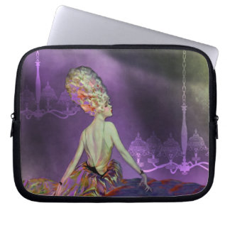 JOSETTE, 1920S FRANS MODEL: LOVELY SPRING IRIS LAPTOP SLEEVE