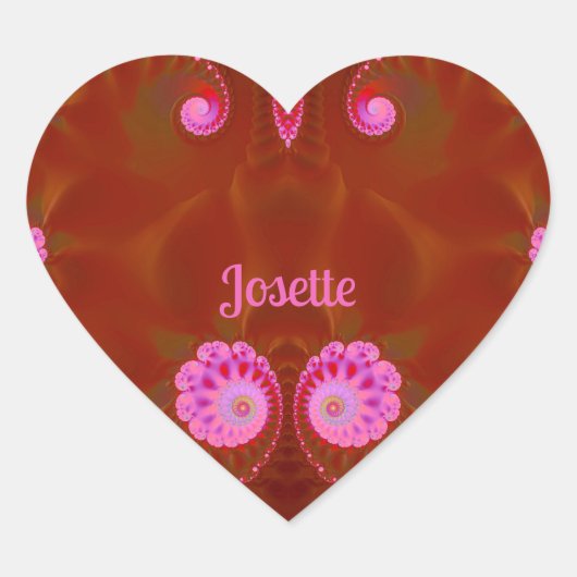 JOSETTE COOL! ~ ROZE SPIN ~ Helder ontwerp ~ Hart Sticker (Voorkant)
