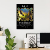 Josh 1:9 met een adelaar die over het landschap vl poster (Thuiskantoor)