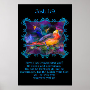 Josh 1:9 Mooie regenboogkleurige mug Poster