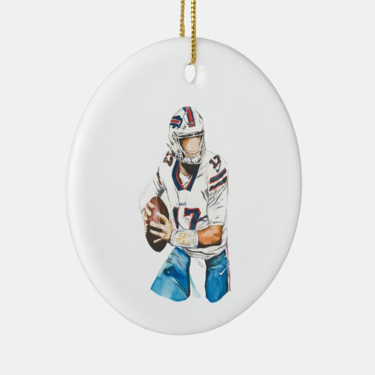 Josh Allen Buffalo Bills Round Ornament (Rechts)