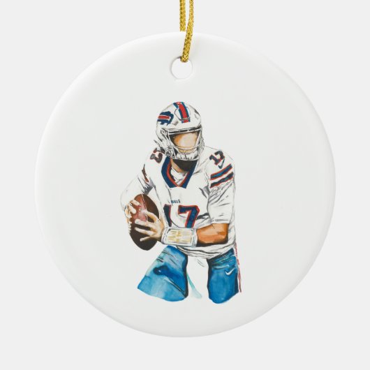 Josh Allen Buffalo Bills Round Ornament (Voorkant)