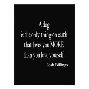  Josh Billings Dog Love Yourself Quote Foto Afdruk