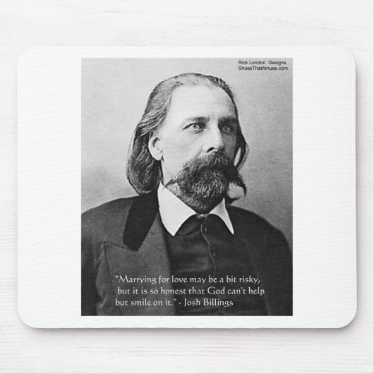 Josh Billings "Marry 4 Love" Quote Gifts & Kaarten Muismat (Voorkant)