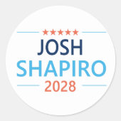 Josh Shapiro 2028 Ronde Sticker (Voorkant)