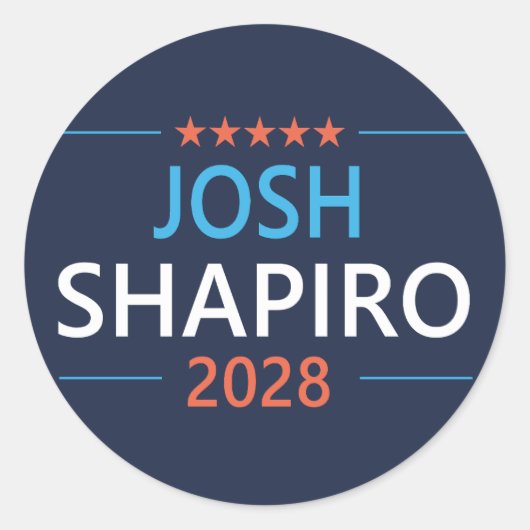 Josh Shapiro 2028 Ronde Sticker (Voorkant)