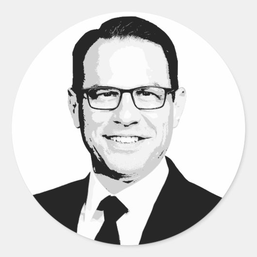 Josh Shapiro Bust Ronde Sticker (Voorkant)