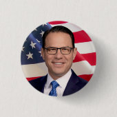 Josh Shapiro voor Amerika Ronde Button 3,2 Cm (Voorkant)