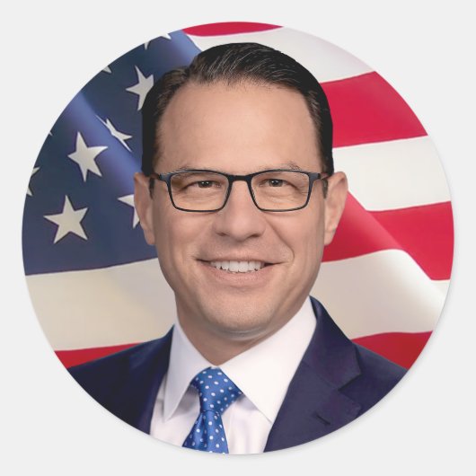 Josh Shapiro voor Amerika Ronde Sticker (Voorkant)