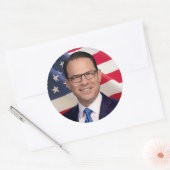 Josh Shapiro voor Amerika Ronde Sticker (Envelop)