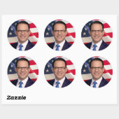 Josh Shapiro voor Amerika Ronde Sticker (Vel)