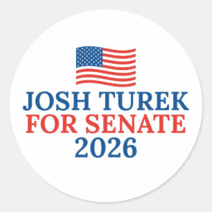Josh Turek voor Senaat 2026 Iowa verkiezing Ronde Sticker