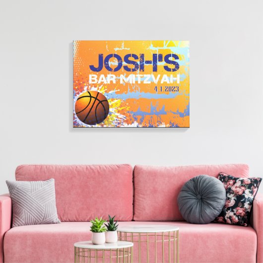 JOSH's mitswa teken in bord 1 Canvas Afdruk (Insitu (Woonkamer))