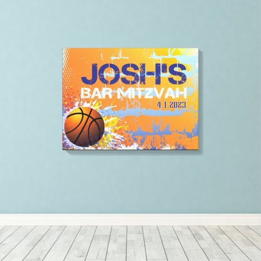 JOSH's mitswa teken in bord 1 Canvas Afdruk (Insitu (Houten vloer))