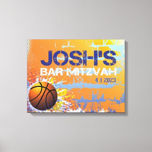 JOSH's mitswa teken in bord 1 Canvas Afdruk (Voorkant)