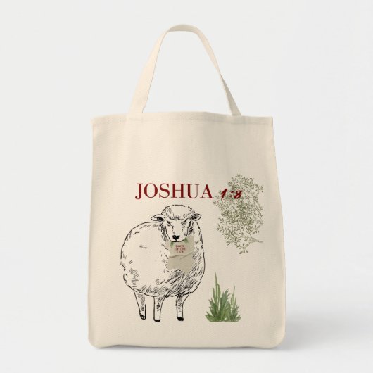 Joshua 1:8 Art Deco Bijbeltekst Geschenk Tote Bag (Voorkant)