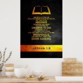 Joshua 1:8 Bijbelversie Poster (Keuken)