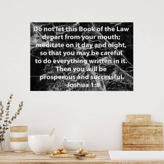 Joshua 1:8 poster (Keuken)