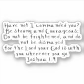 "Joshua 1:9" Aangepast gesneden vinylStickers Sticker (Voorkant)