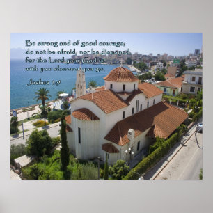 Joshua 1:9 Albanese kerk Poster
