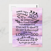 Joshua 1 9 be Sterke Bijbelscriptversie Briefkaart (Voorkant / Achterkant)