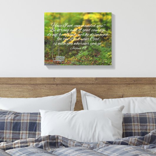 Joshua 1:9 Bijbel Verse Christelijke scripts Canvas Afdruk (Insitu (Slaapkamer))