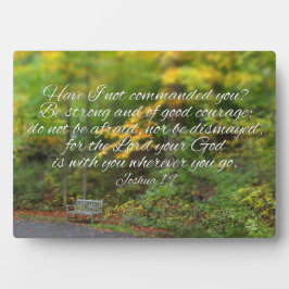 Joshua 1:9 Bijbel Verse Christelijke scripts Fotoplaat