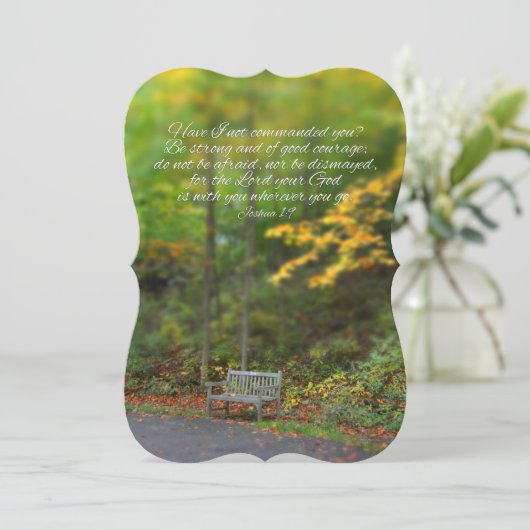 Joshua 1:9 Bijbel Verse Christelijke scripts Kaart (Staand voorkant)