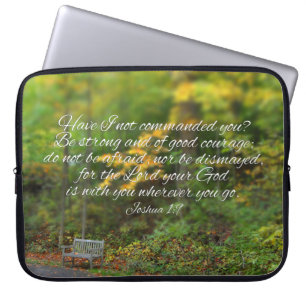 Joshua 1:9 Bijbel Verse Christelijke scripts Laptop Sleeve