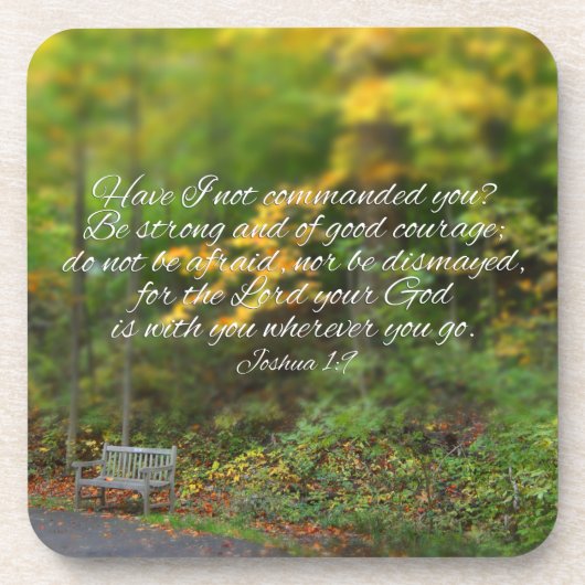 Joshua 1:9 Bijbel Verse Christelijke scripts Onderzetter (Voorkant)