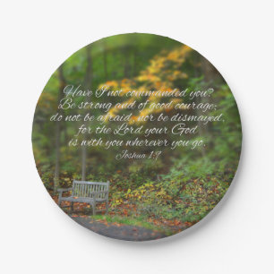 Joshua 1:9 Bijbel Verse Christelijke scripts Papieren Bordje