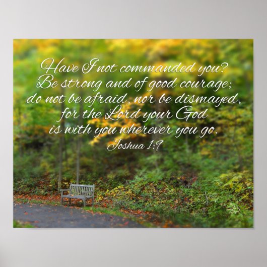 Joshua 1:9 Bijbel Verse Christelijke scripts Poster (Voorkant)