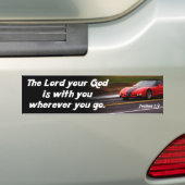 Joshua 1:9 Bijbel Verse Red Car Christelijk Religi Bumpersticker (Op auto)